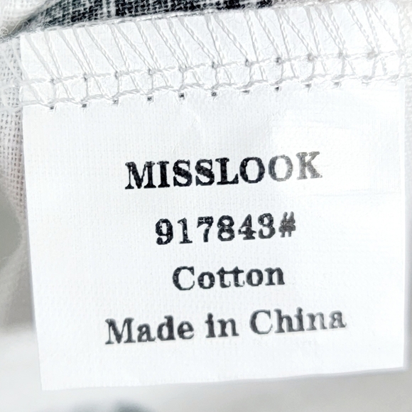 Misslook Polka Dots Black White Lightweight Women's Button Down Shirt Size S - Picture 4 of 5